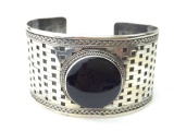 Sterling Onyx and basketweave cuff
