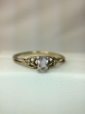 Amethyst w/ Diamonds 10K yellow gold ring