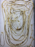 Gold-tone costume chain lot