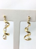 14K yellow gold freshwater Pearl earrings