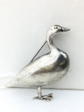 Sterling standing duck brooch