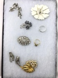 Costume Lot - rings, brooches, and earrings