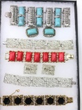 Costume bracelet lot w/ CORO + 2 pairs of earrings