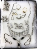 Vintage Rhinestone costume jewelry lot