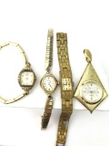 4 watch lot - Benrus, Sheffield, La Marque,and Caravelle