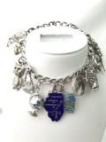Vintage charm bracelet w/ 7 Sterling Silver charms