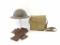 WW1 ID'd U.S. Army Helmet, Gasmask with Bag, and Gloves