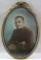 WW1 U.S. Army Photograph Featuring Soldier with Antique Convex Frame