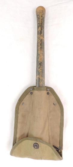 WW2 U.S. Army Entrenching Shovel with Canvas Pouch