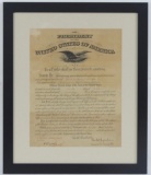 WW1 Honorable Discharge Framed Document