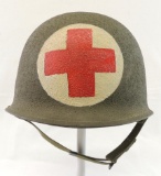 WW2 ID'd U.S. Army Medical Helmet with Liner