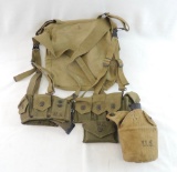 WW2 U.S. Army Haversack, Belt, Caneen, and First Aid Kit