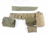 WW2 U.S. Army Belt with Canteen, First Aid Kit, and More