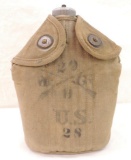 WW1 U.S. Army Canteen with 29th Infantry Machine Gunner Co. Insignia