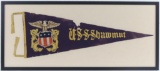 WW2 Era USS Shawmut Framed Pennant