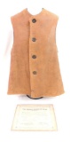 WW1 U.S. Army Named Leather Vest with Certificate