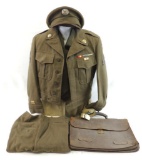 WW2 U.S. Army Quartermasters Corp Uniform with Briefcase