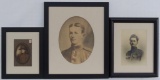 WW1 Group of 3 US Army Soldier Framed Photographs