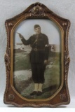 WW1 Photograph Featuring MP Soldier in Convex Gilded Frame