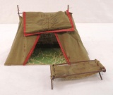 WW1 Era U.S. Signal Corps Miniature Tent and Cot