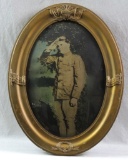 WW1 Photograph Featuring Soldier with Convex Gilded Frame