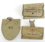 WW1 U.S. Army Field Tool kit Bags and Shovel Cover