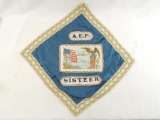 WW1 U.S. Army A.E.F. Sister Silk Pillow Case