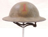 WW1 U.S. Army Doughboy Helmet with 1st Division (Big Red One) Insignia