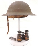 WW1 U.S. Doughboy Helmet with Binoculars and Wind Proof Lighter