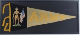 WW1 Army with Soldier Framed Pennant