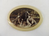 WW1 U.S. Army Solders Oval Photograph on Tin