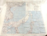 WW2 AAF Cloth Chart Map of Japan and South China Sea