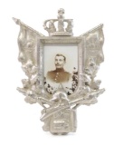 WW1 German Solider Photo with Ornate Metal Frame