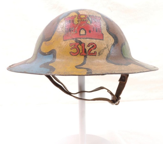 WW1 U.S. Army 87th Division 312th Corps of Engineers D Co. Doughboy Helmet with Camoflage