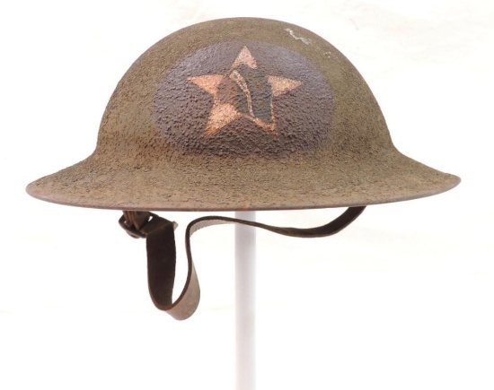 WW1 U.S. Army 2nd Division Doughboy Helmet with 23rd Company Marine Insignia and ID'd