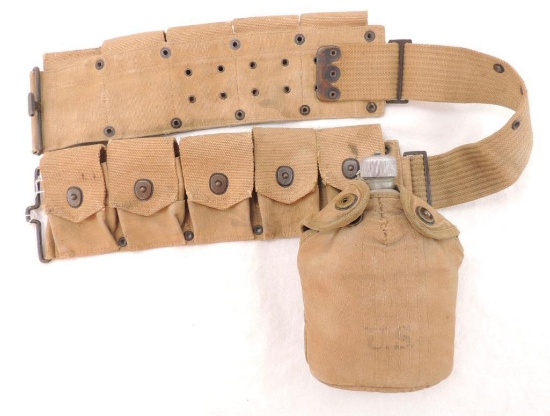 WW1 U.S. Army Canteen with Ammo Belt and Cup