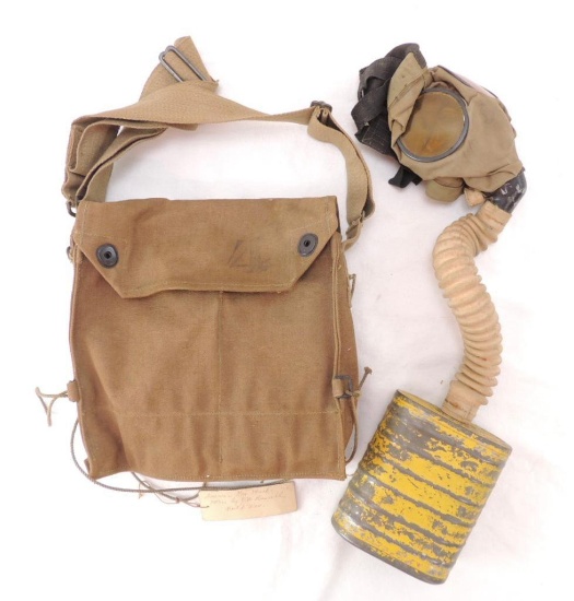 WW1 U.S. Army Gas Mask with Pouch and ID'd