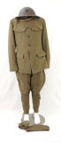 WW1 U.S. Army 33rd Division Uniform Featuring Helmet with Insignia, Hat, Patches, and More