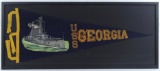 WW1 USS Georgia Framed Pennant