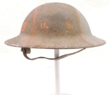 WW1 U.S. Army 78th Division Doughboy Helmet with Primitive Camoflage and Company Insignia