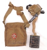 WW1 U.S. Army 2nd Division Gas Mask and Pouch with Handpainted Insignia and Name