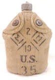 WW1 U.S. Army Canteen with Cup, Name and 2nd Signal Corp Division Insignia