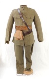 WW1 U.S. Army Uniform Featuring Gloves, Leather Belt, Ammo Belt, and More