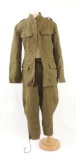 WW1 U.S. Named Army Uniform Featuring Tunic, Pants, and Belt