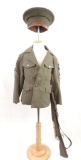 WW2 U.S. Army Childs Uniform with Hat and Trainer Rifle