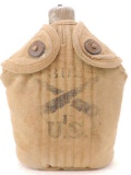 WW1 U.S. Army Canteen with 302nd F Co. Field Artillery Division Insignia