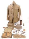 WW1 U.S. Army Named Medical Dept. Uniform Grouping Featuring Gas Mask, Helmet, Coins, and More