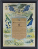 WW1 US Army Honorable Discharge Framed Document
