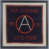 WW1 Co D 56 Pion Inf Trier Deutschland 1918-1919 Souvenir Felt Pillow Case Framed