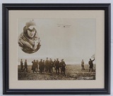 WW1 US Pilot and Biplane Framed Photograph